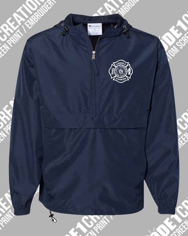 LHFD ADULT PACKABLE ANORAK 1/4 ZIP JACKET